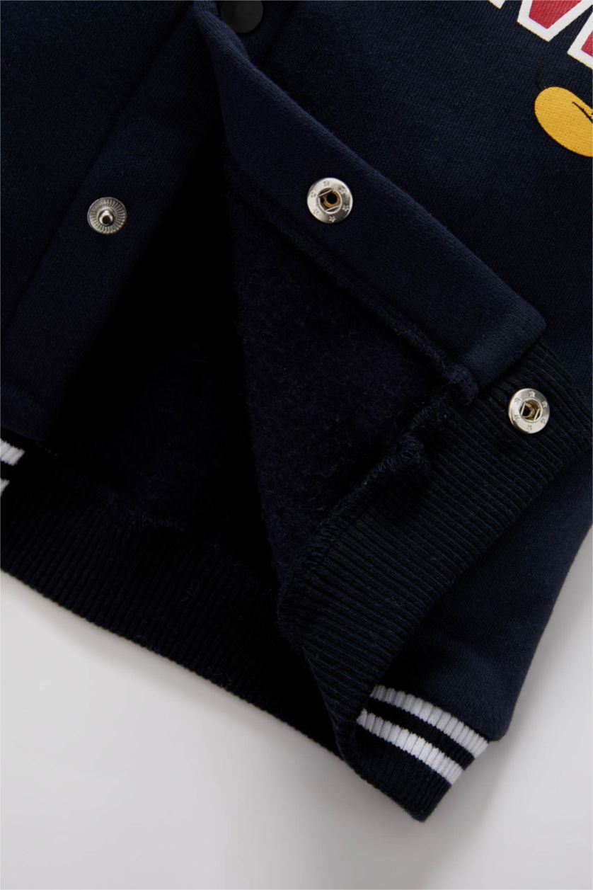 Малыши мальчики Синий Кардиган Бомбер из плотной ткани для малышей мальчиков