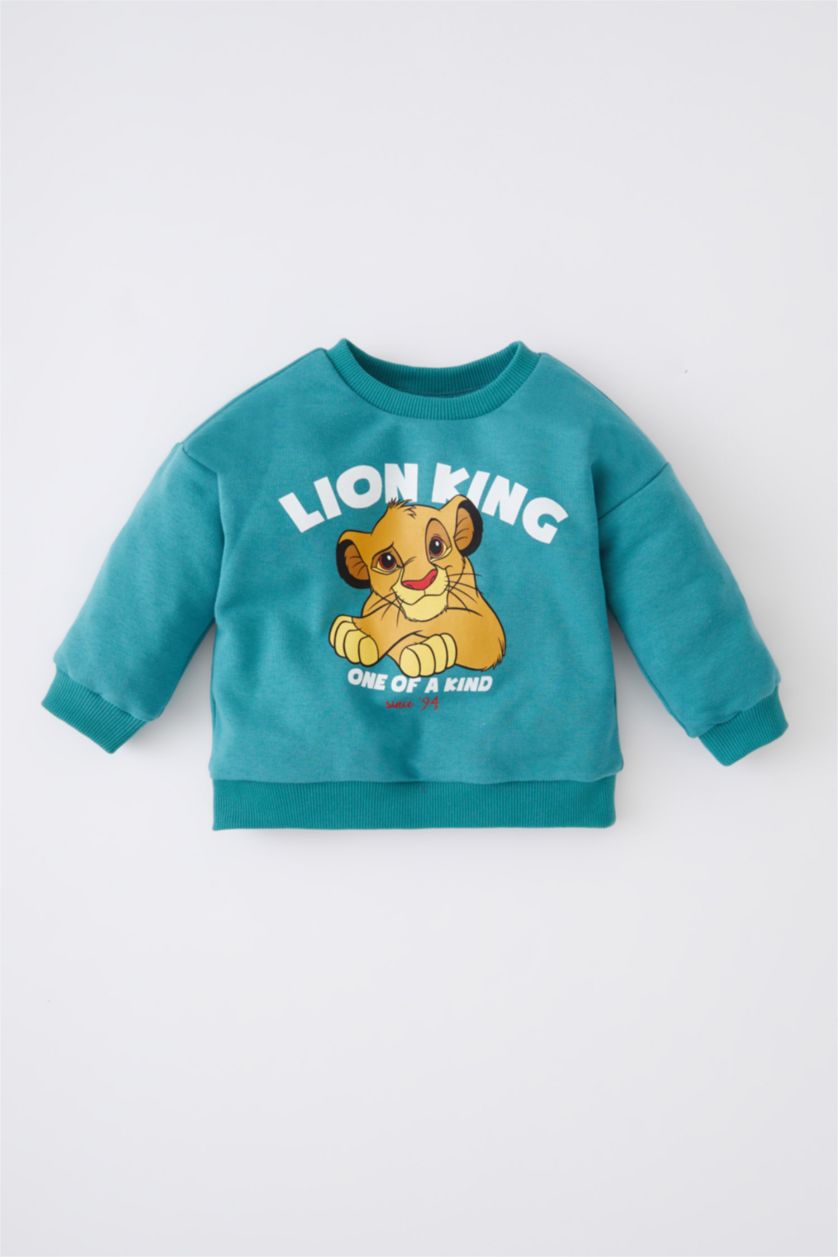 BABY BOY Green  Baby Boy Regular Fit Lion King Licensed Crew Neck Sweatshirt