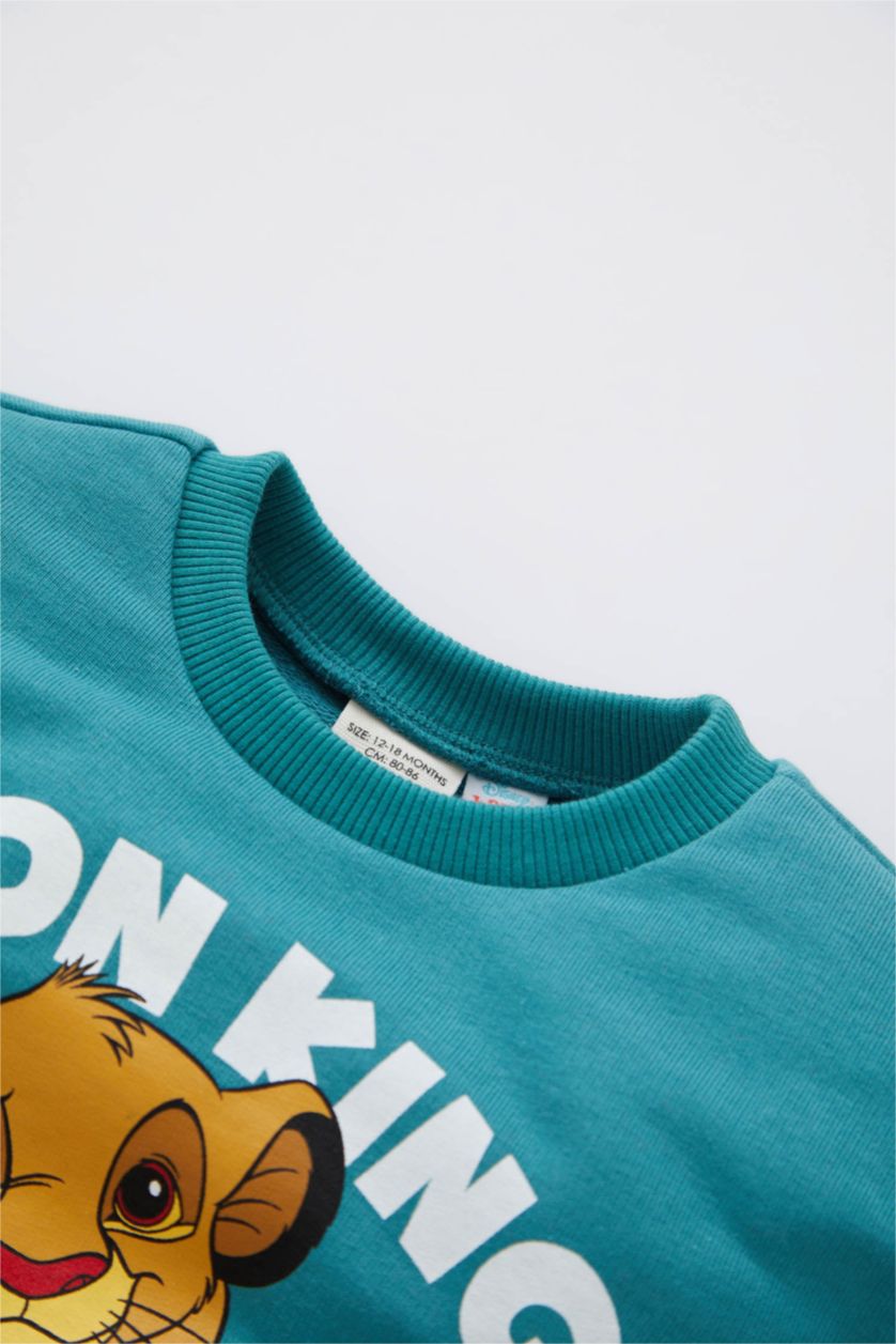 BABY BOY Green  Baby Boy Regular Fit Lion King Licensed Crew Neck Sweatshirt