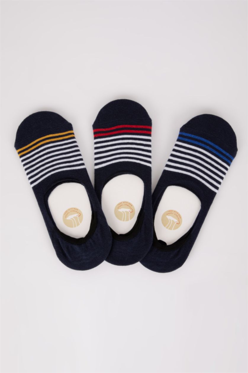 رجال كحلي جوارب فلات قطن من 3 قطع