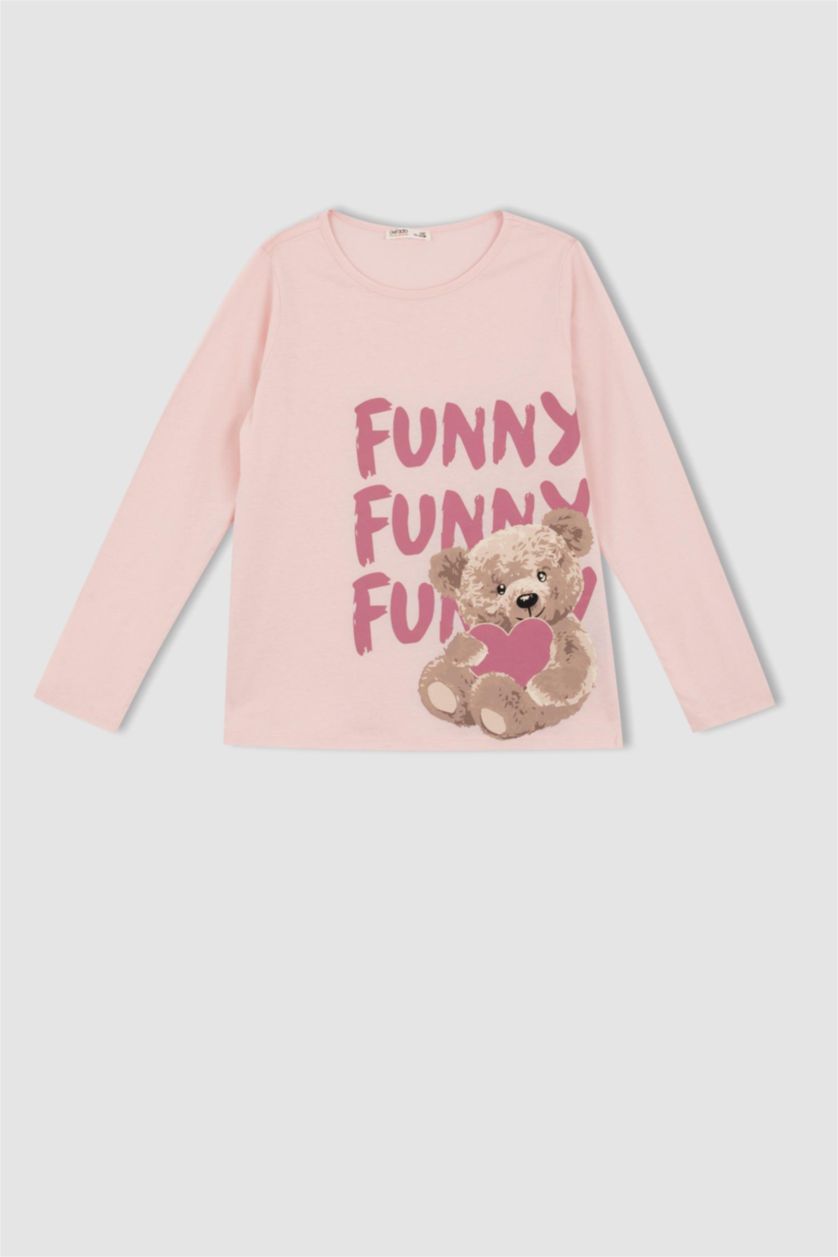 GIRLS & TEENS Light Pink 2 piece Regular Fit Knitted Pyjamas