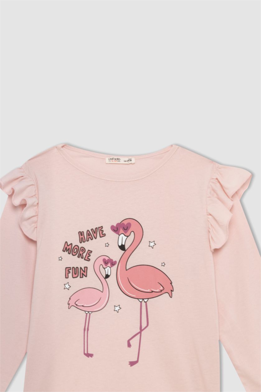 GIRLS & TEENS Light Lilac Girl Flamingo Printed Long Sleeve Pajamas Set