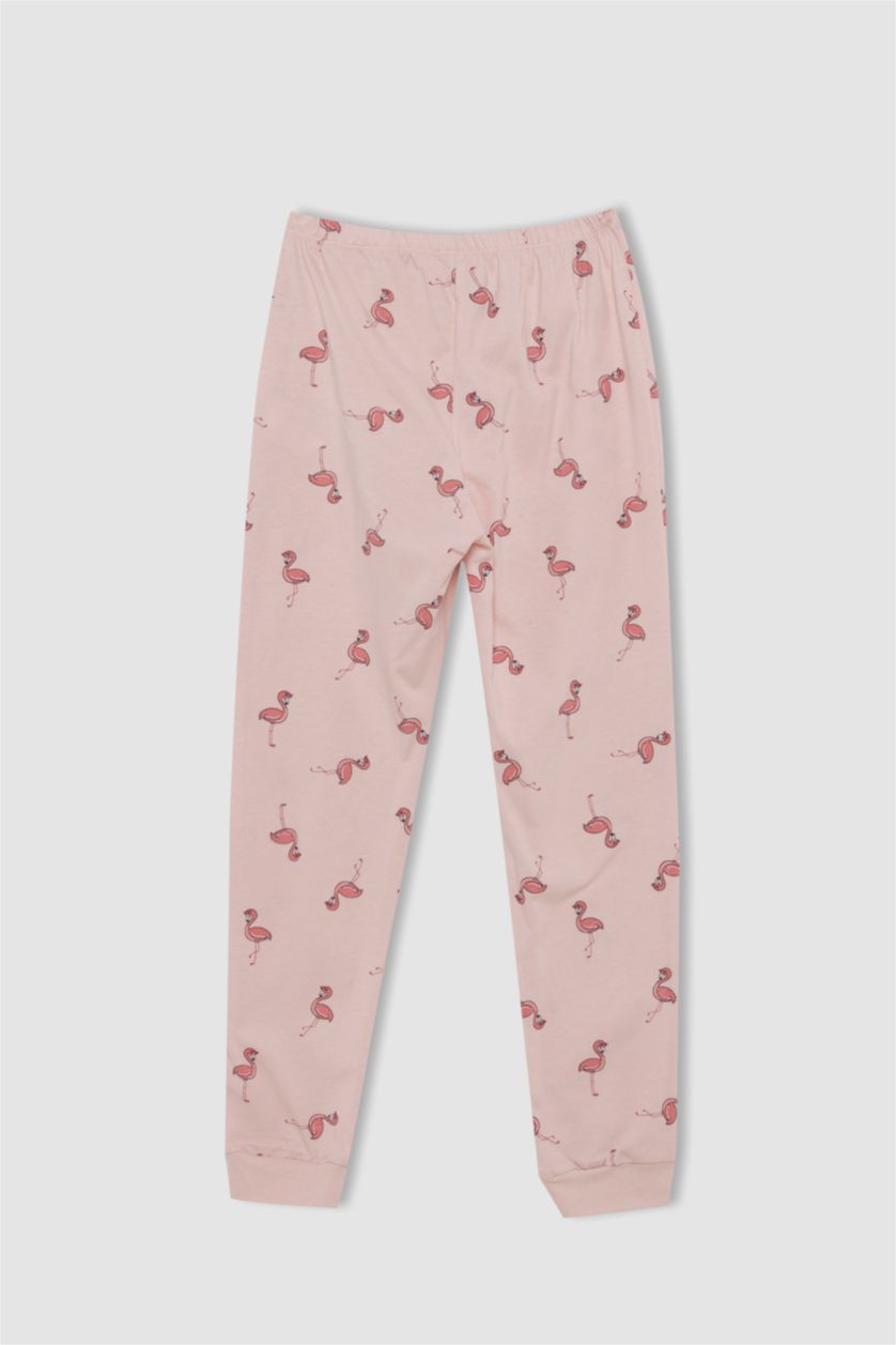 GIRLS & TEENS Light Lilac Girl Flamingo Printed Long Sleeve Pajamas Set