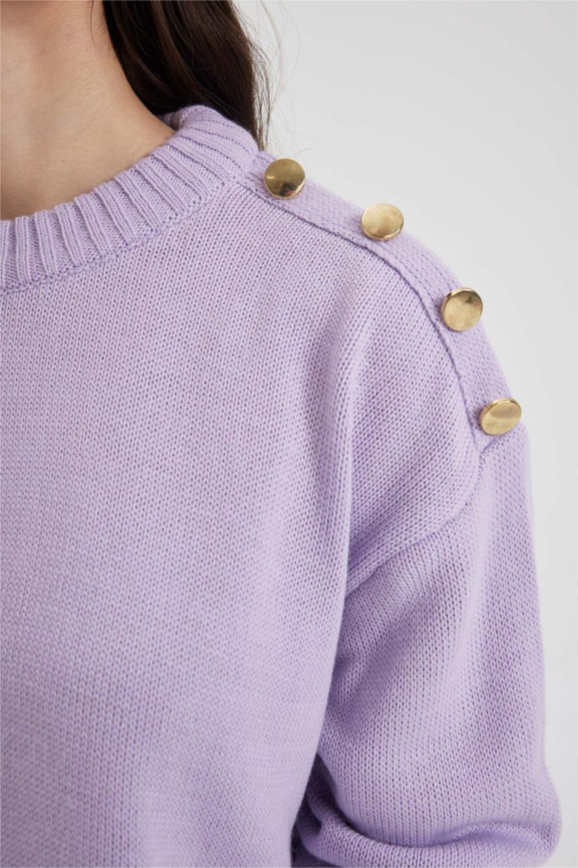 WOMAN Lilac Relax Fit Half Turtleneck Tunic