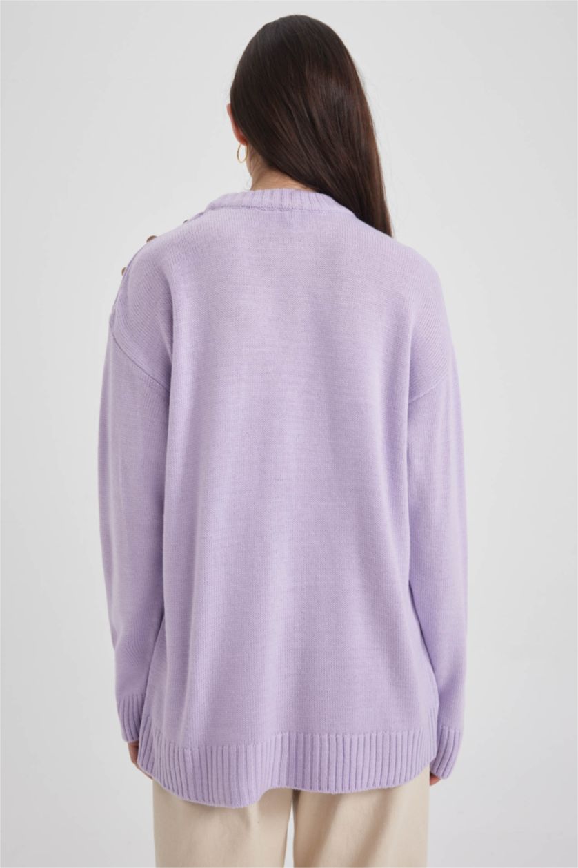WOMAN Lilac Relax Fit Half Turtleneck Tunic