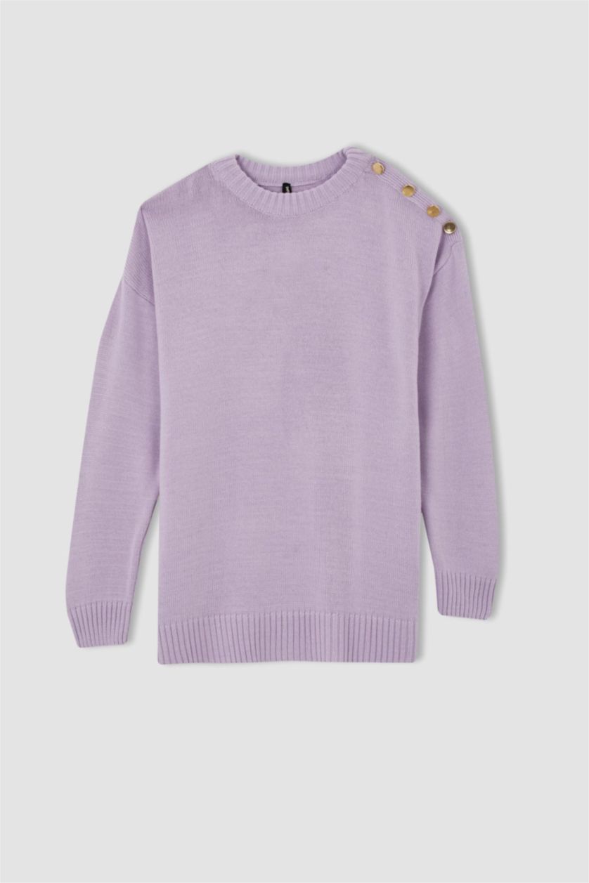 WOMAN Lilac Relax Fit Half Turtleneck Tunic