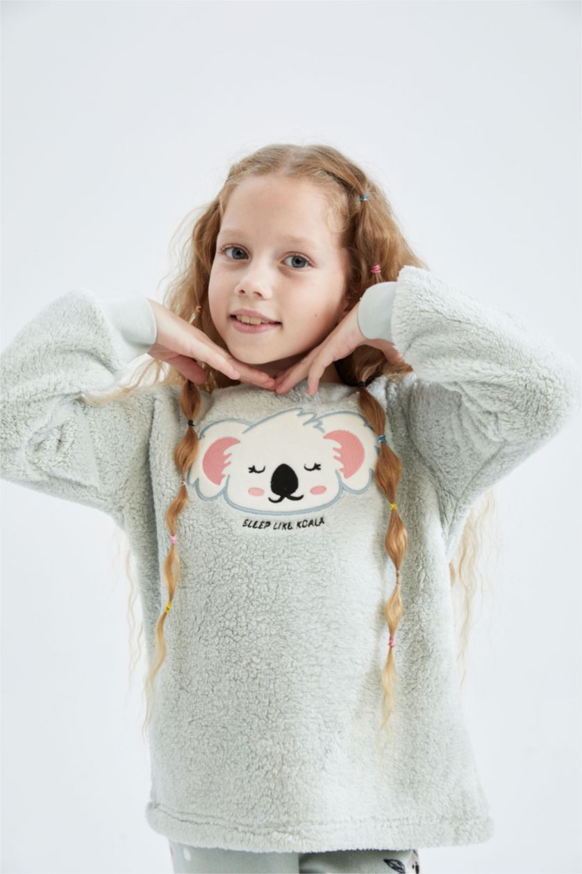 FILLES BLEU Clair Pyjamas En Tricot Peluche