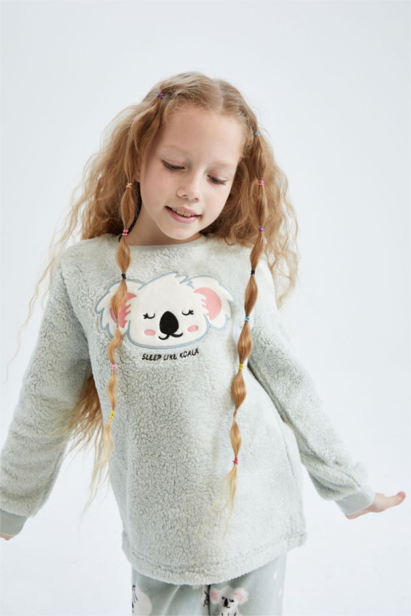 FILLES BLEU Clair Pyjamas En Tricot Peluche