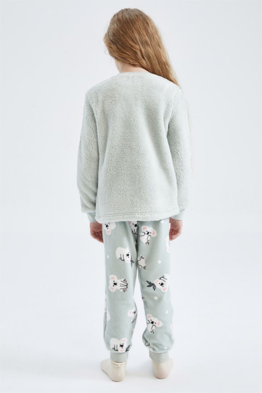 FILLES BLEU Clair Pyjamas En Tricot Peluche