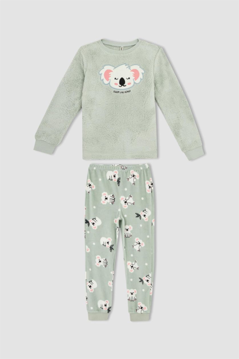 FILLES BLEU Clair Pyjamas En Tricot Peluche