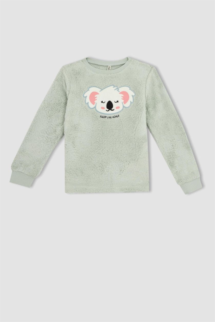 FILLES BLEU Clair Pyjamas En Tricot Peluche