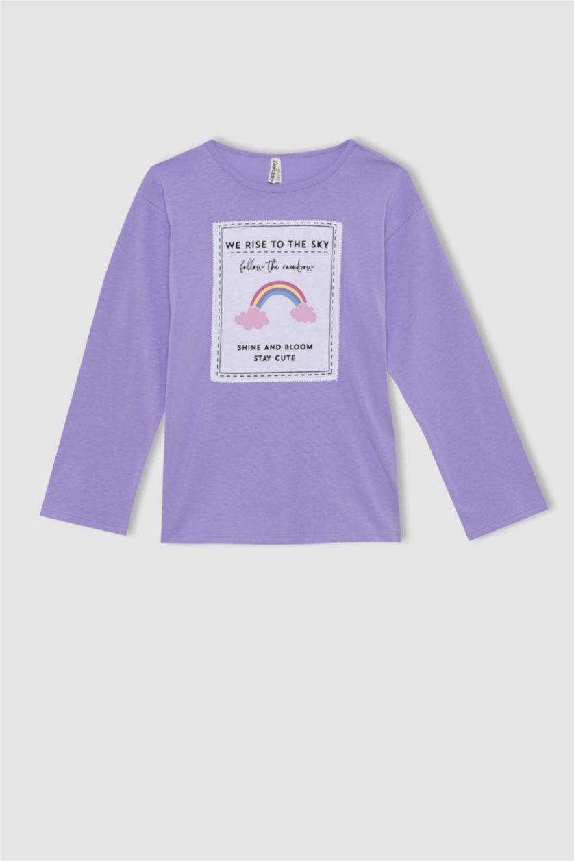 GIRLS & TEENS Lilac 2 piece Regular Fit Knitted Pyjamas