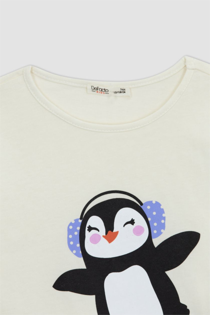 Kız Çocuk - Genç Kız Ekru Regular Fıt 2'li Pijama Takımı Kız Çocuk