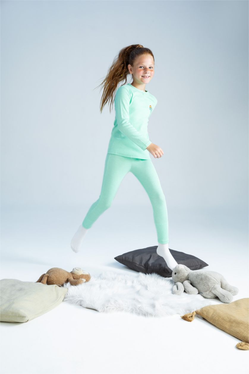 GIRLS & TEENS Mint 2 piece Regular Fit Knitted Pyjamas
