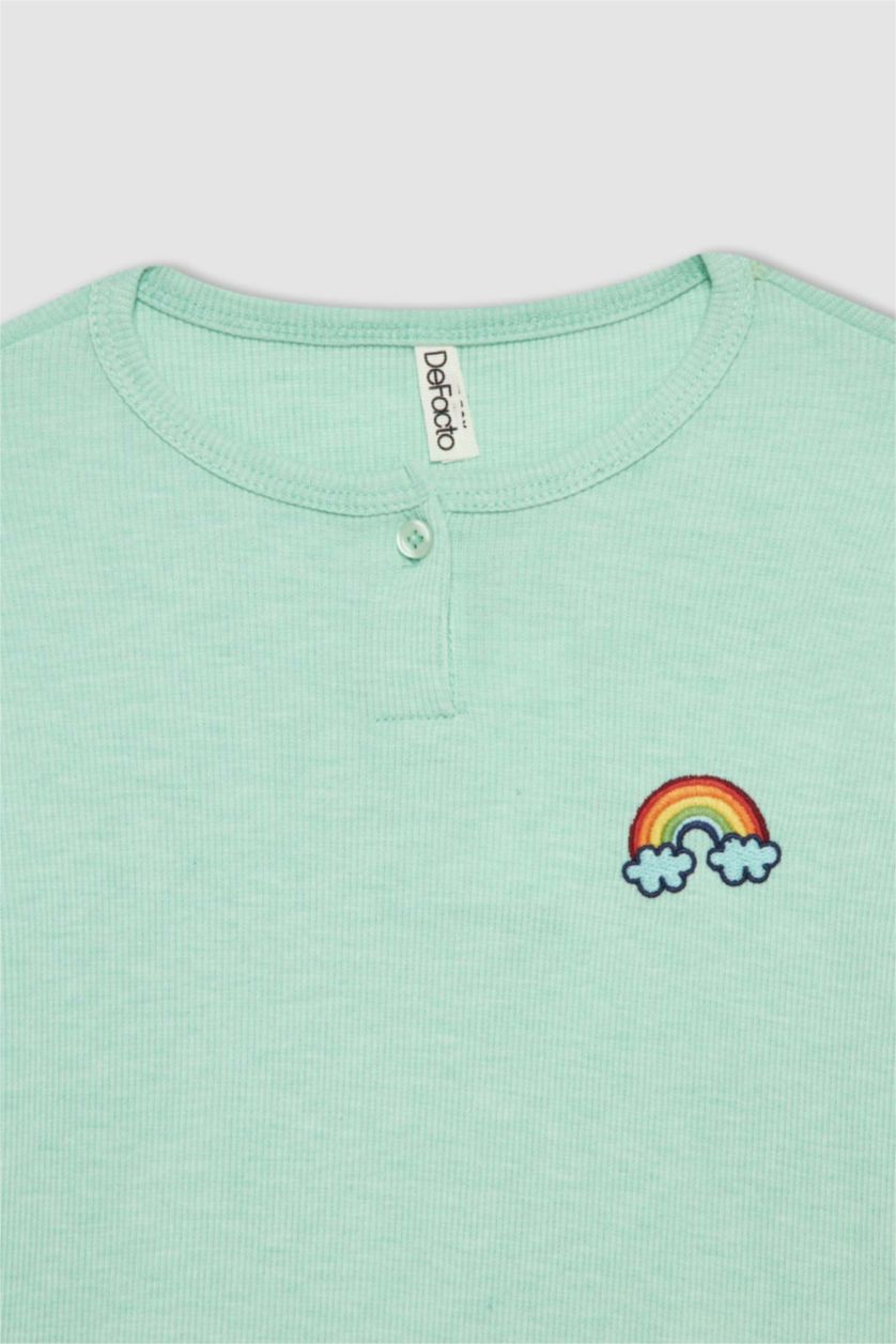 GIRLS & TEENS Mint 2 piece Regular Fit Knitted Pyjamas