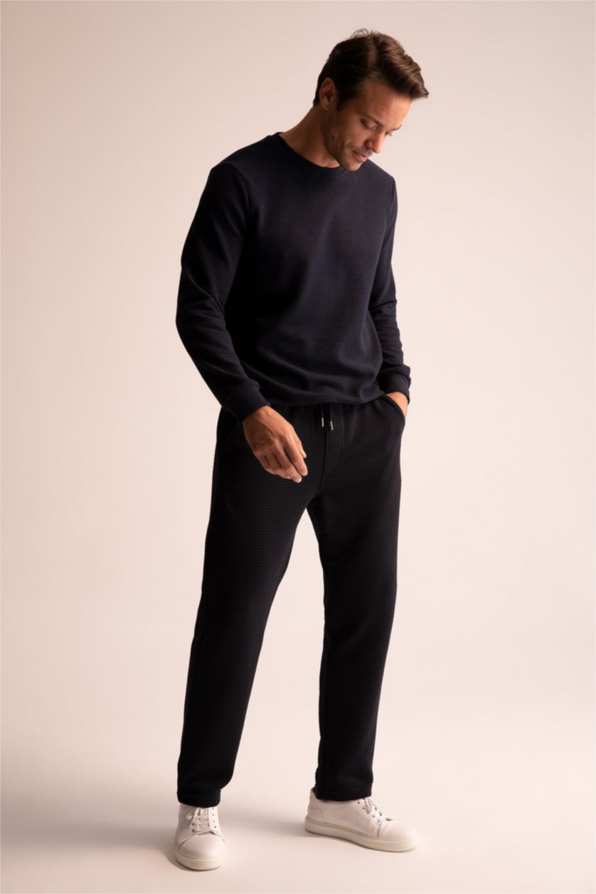 MAN NAVY Regular Fit Trousers
