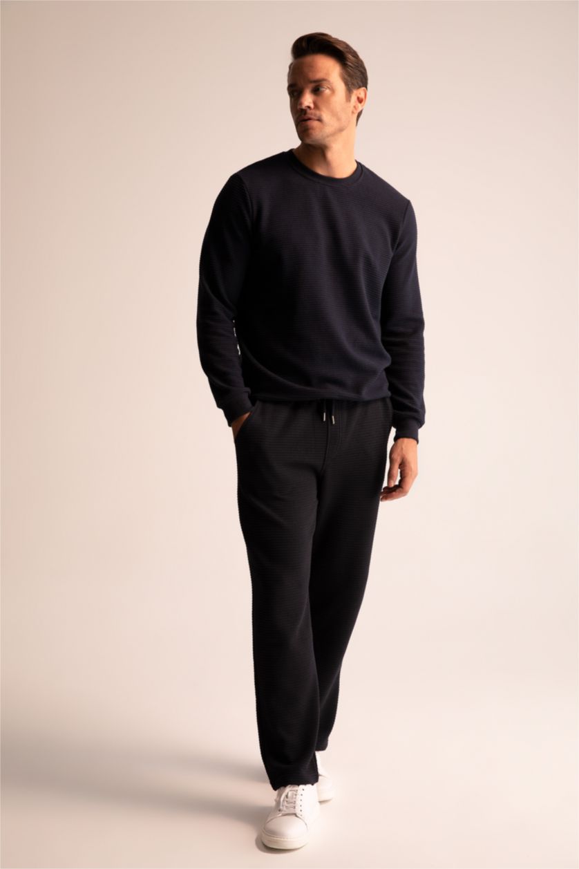 MAN NAVY Regular Fit Trousers
