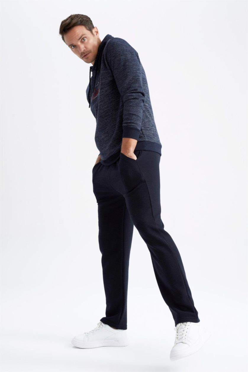 MAN NAVY Regular Fit Trousers