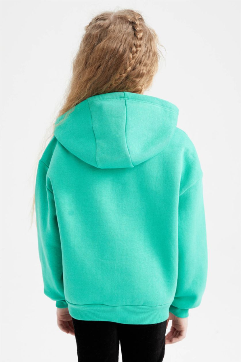 Дівчачий Зелений Світшот свободного крою з товстої тканини для дівчаток