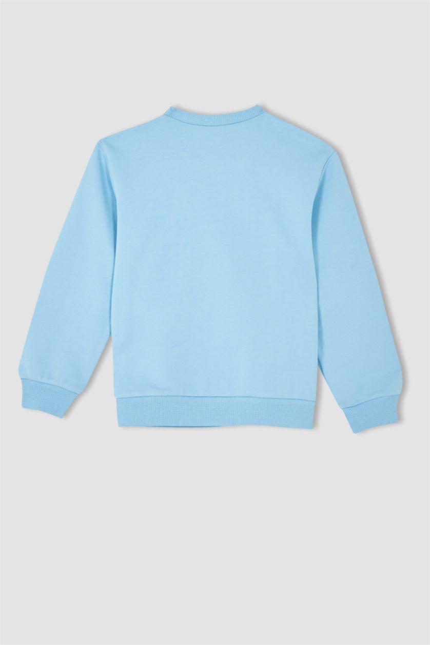 GIRLS & TEENS Blue Regular Fit Crew Neck Sweatshirt