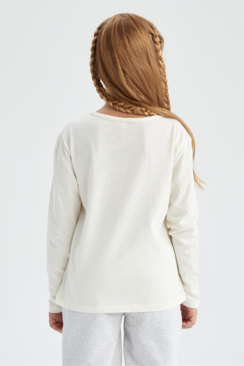 GIRLS & TEENS Beige Regular Fit Long Sleeve T-Shirt