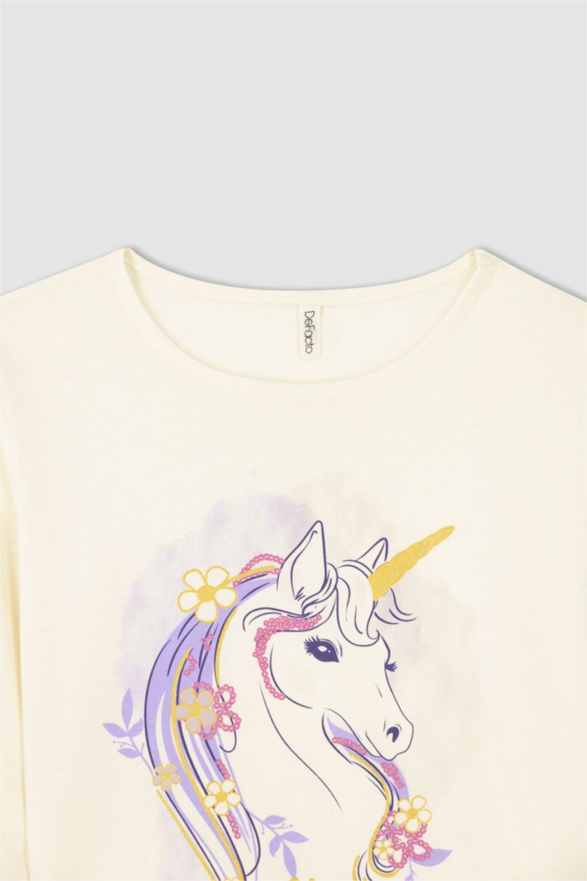 GIRLS & TEENS Beige Regular Fit Long Sleeve T-Shirt