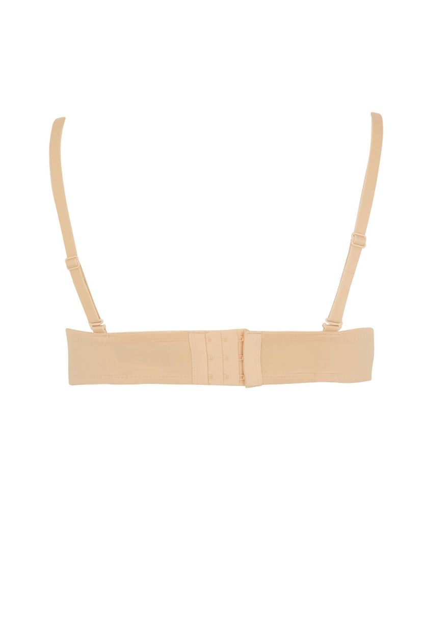 Kadın Bej Tül Comfort Pedli Straplez Sütyen