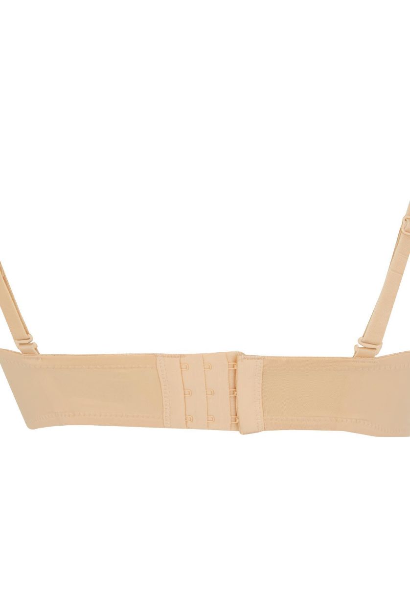 Kadın Bej Tül Comfort Pedli Straplez Sütyen