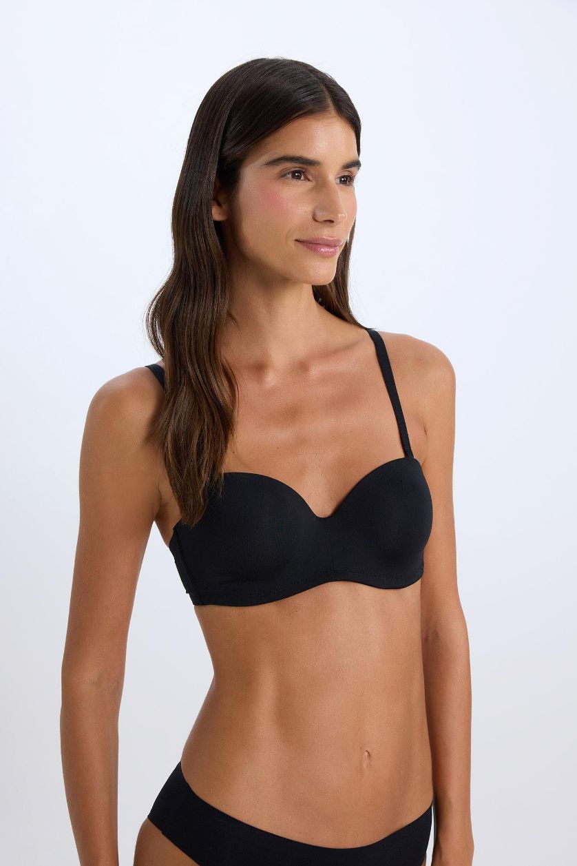 WOMAN Black Strapless Bra