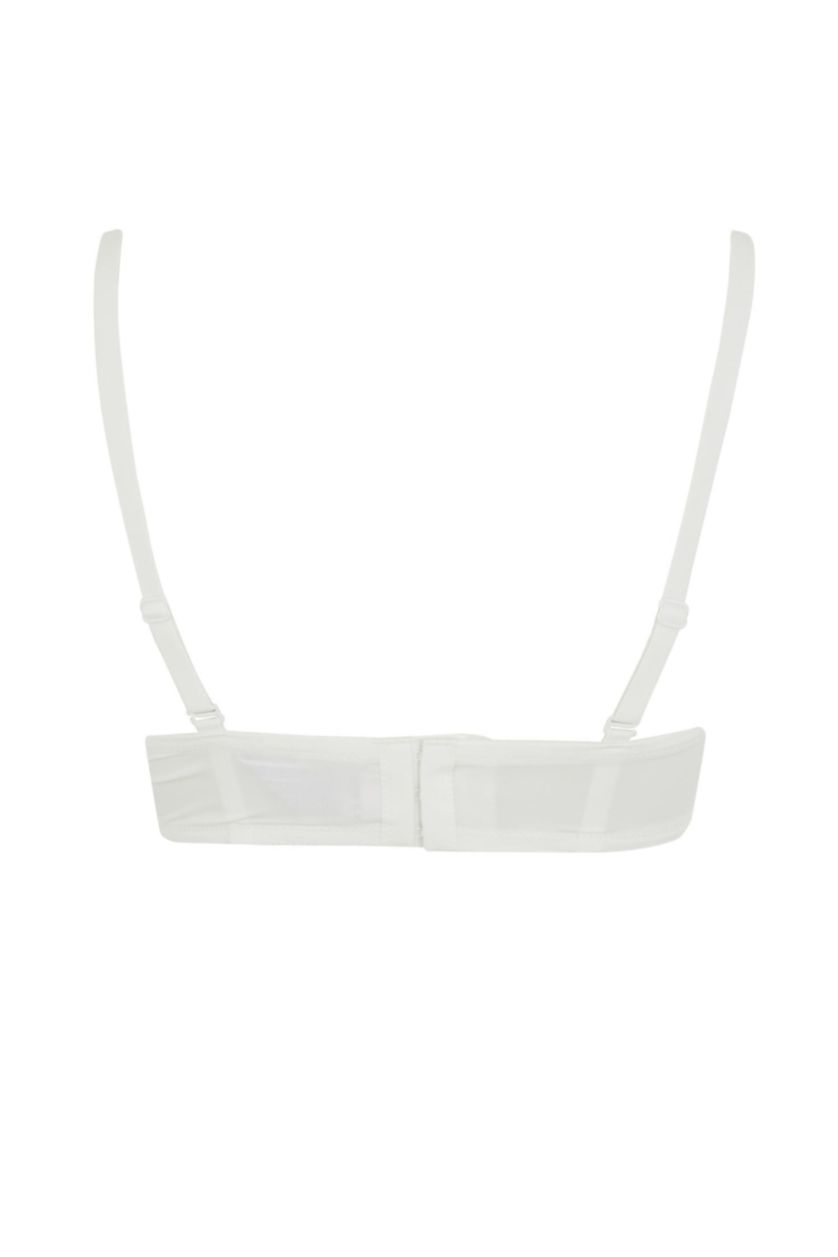 Kadın Ekru Boş Kap Toparlayıcı Dolgusuz Straplez Basic Düz Bra-Fall in Love