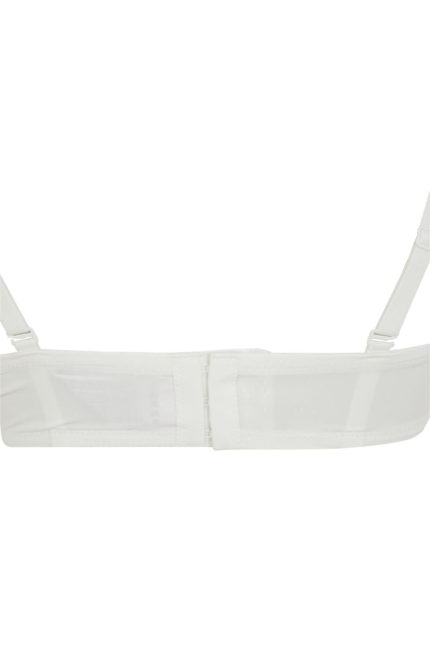 Kadın Ekru Boş Kap Toparlayıcı Dolgusuz Straplez Basic Düz Bra-Fall in Love