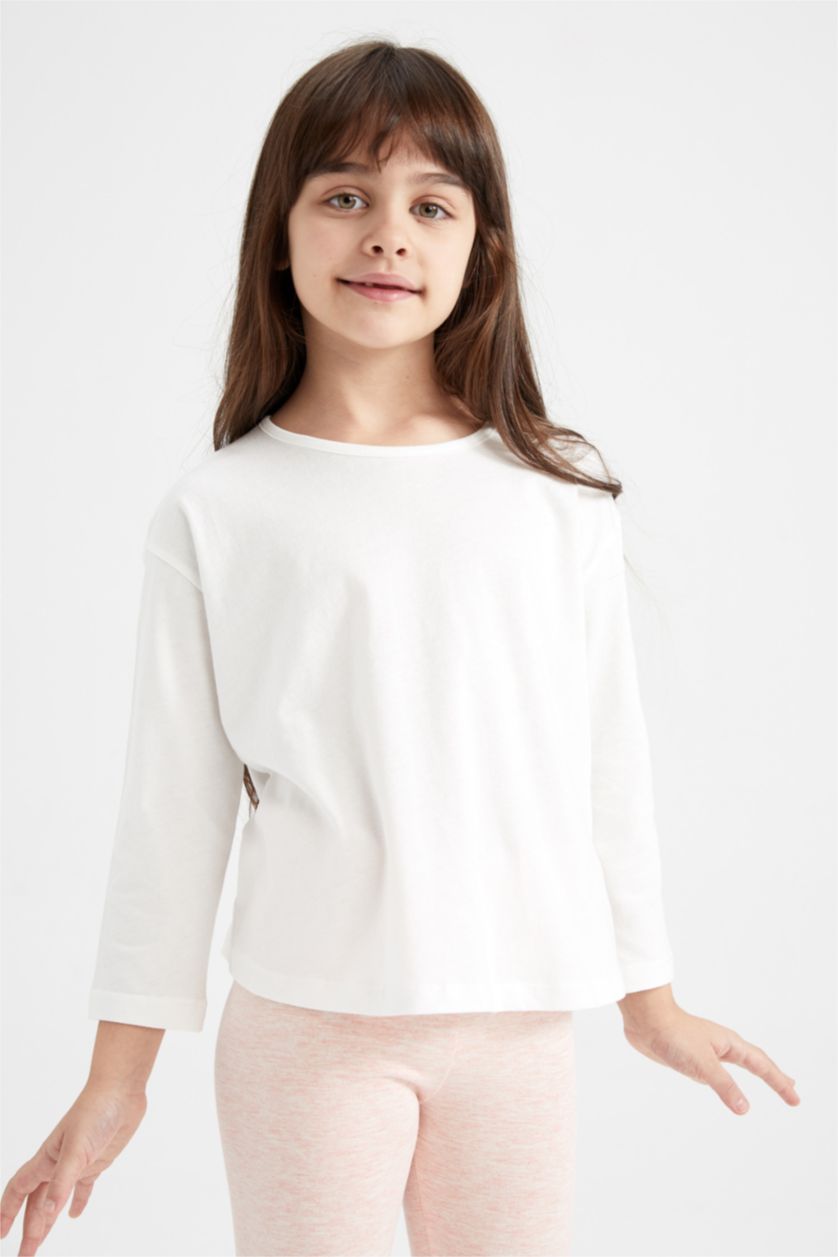 GIRLS & TEENS Light Lilac 2 piece Regular Fit Long Sleeve T-Shirt