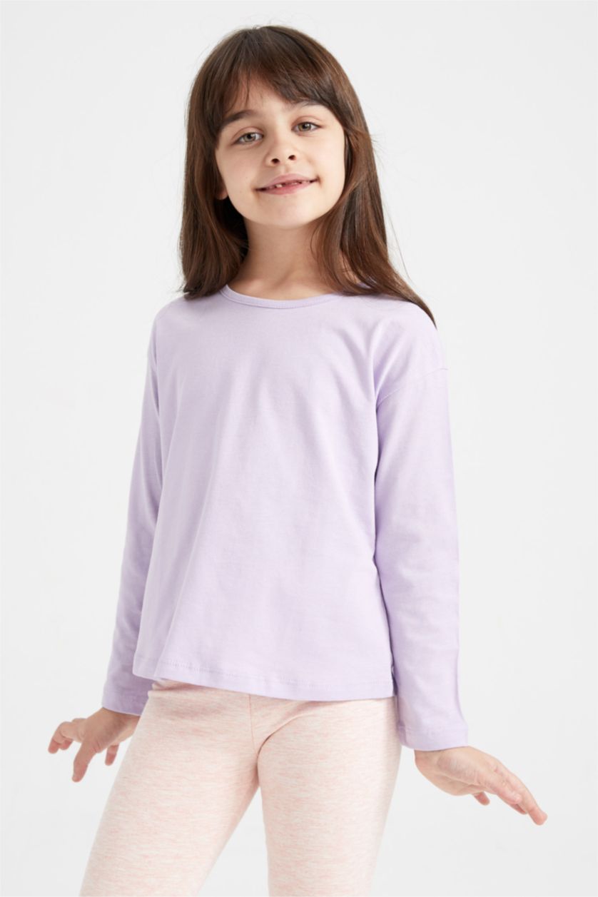 GIRLS & TEENS Light Lilac 2 piece Regular Fit Long Sleeve T-Shirt