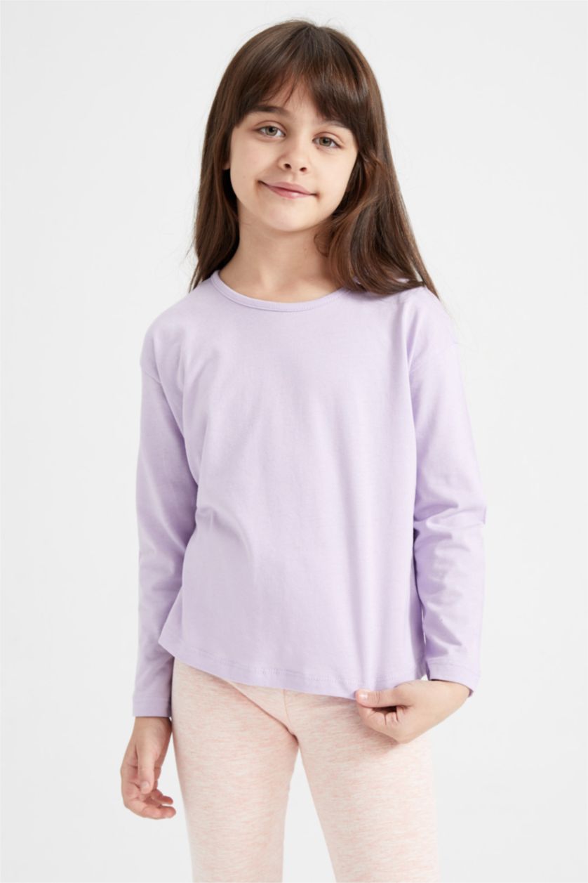 GIRLS & TEENS Light Lilac 2 piece Regular Fit Long Sleeve T-Shirt