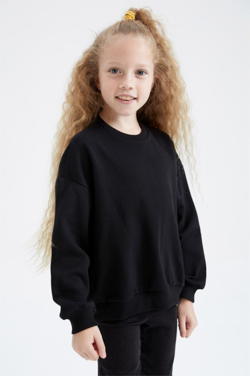 GIRLS & TEENS Salmon 2 piece Regular Fit Crew Neck Sweatshirt