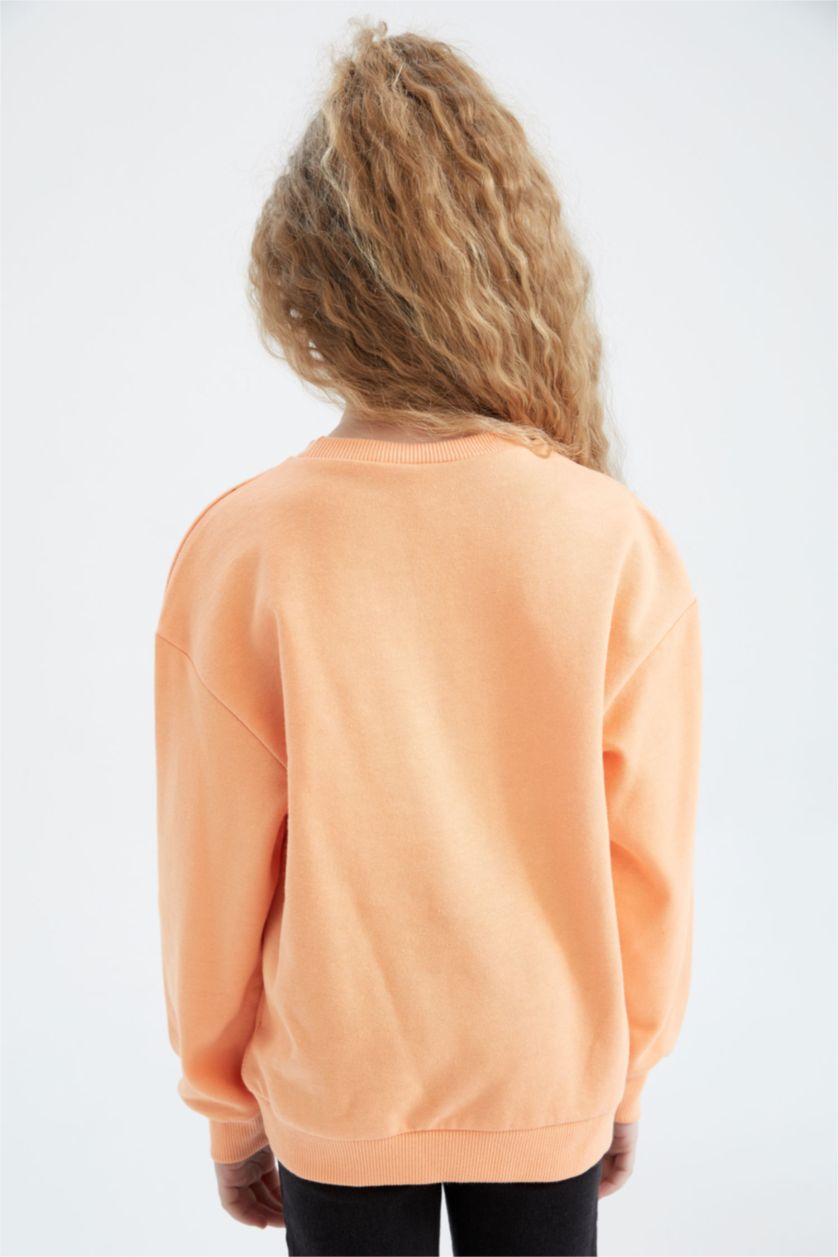 GIRLS & TEENS Salmon 2 piece Regular Fit Crew Neck Sweatshirt