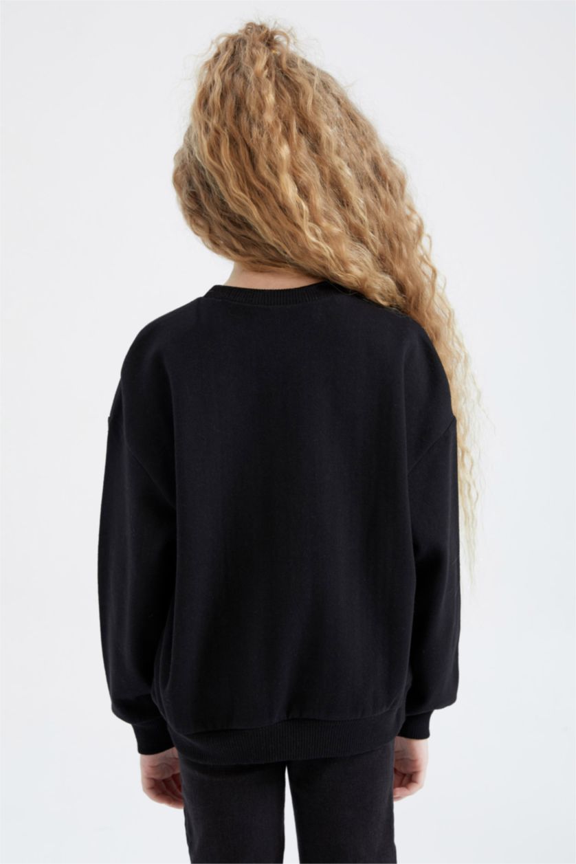 GIRLS & TEENS Salmon 2 piece Regular Fit Crew Neck Sweatshirt