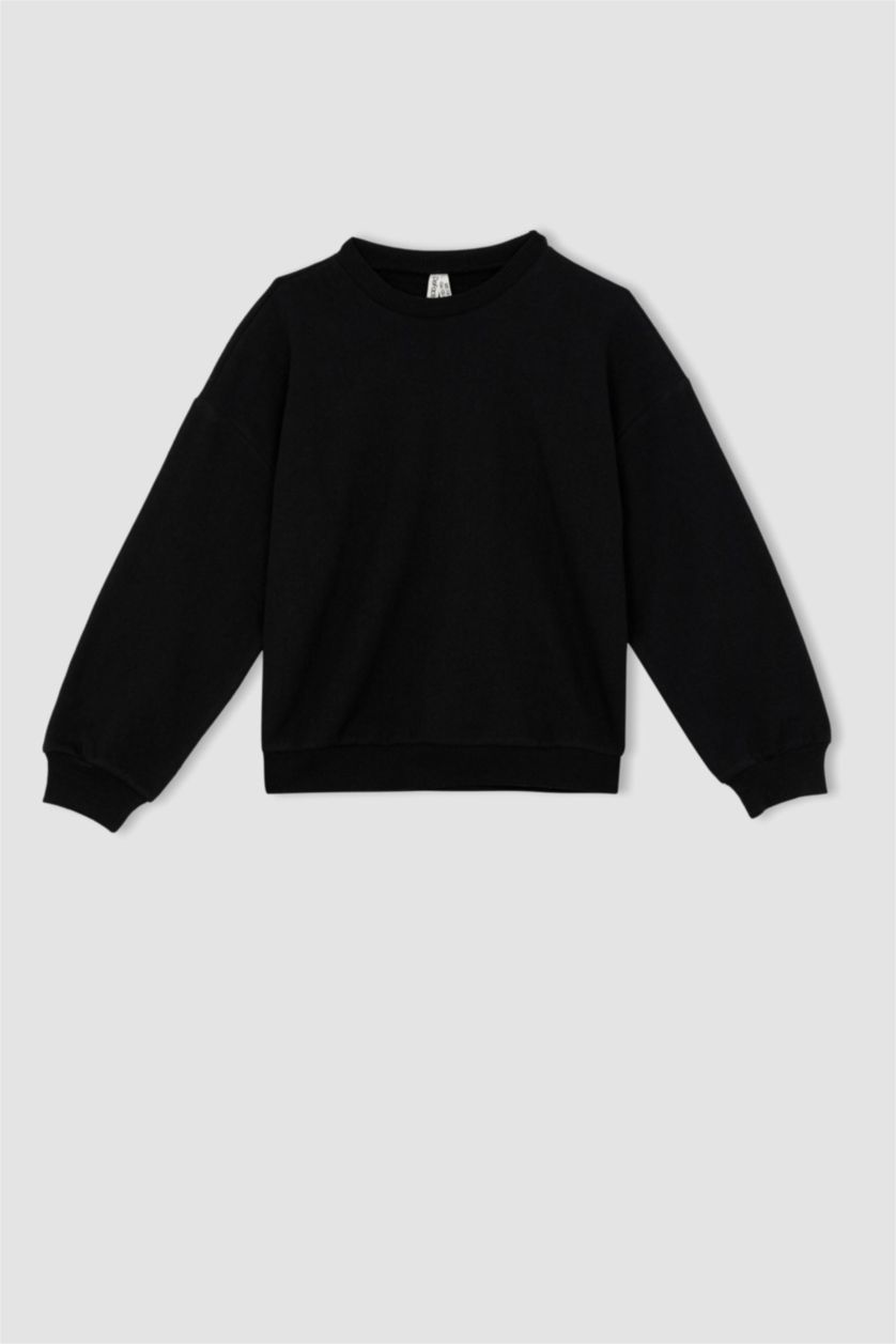 GIRLS & TEENS Salmon 2 piece Regular Fit Crew Neck Sweatshirt