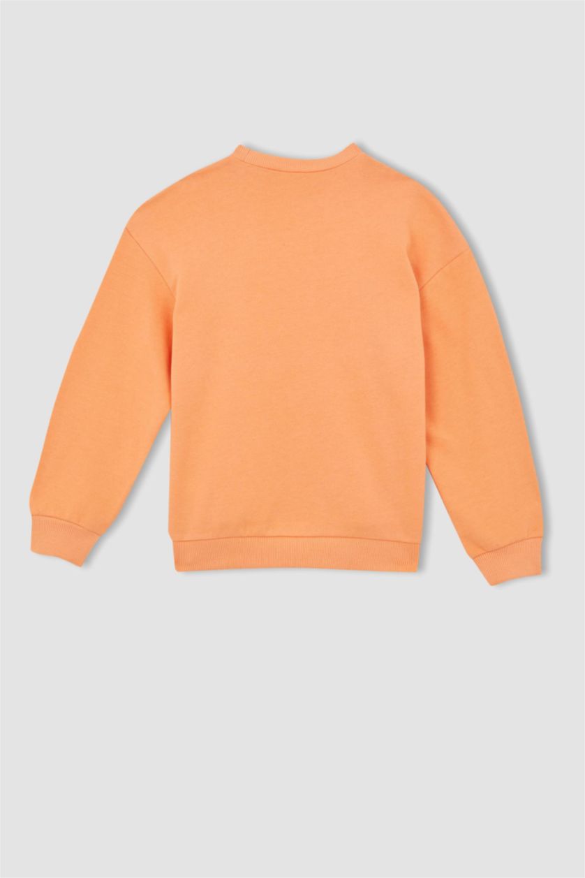 GIRLS & TEENS Salmon 2 piece Regular Fit Crew Neck Sweatshirt