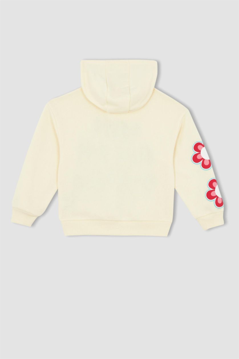 FILLES Écru Sweat-Shirt Pour Filles En Tissu Épais Avec Une Coupe Confortable, Avec Des Plumes Douces À L'İntérieur