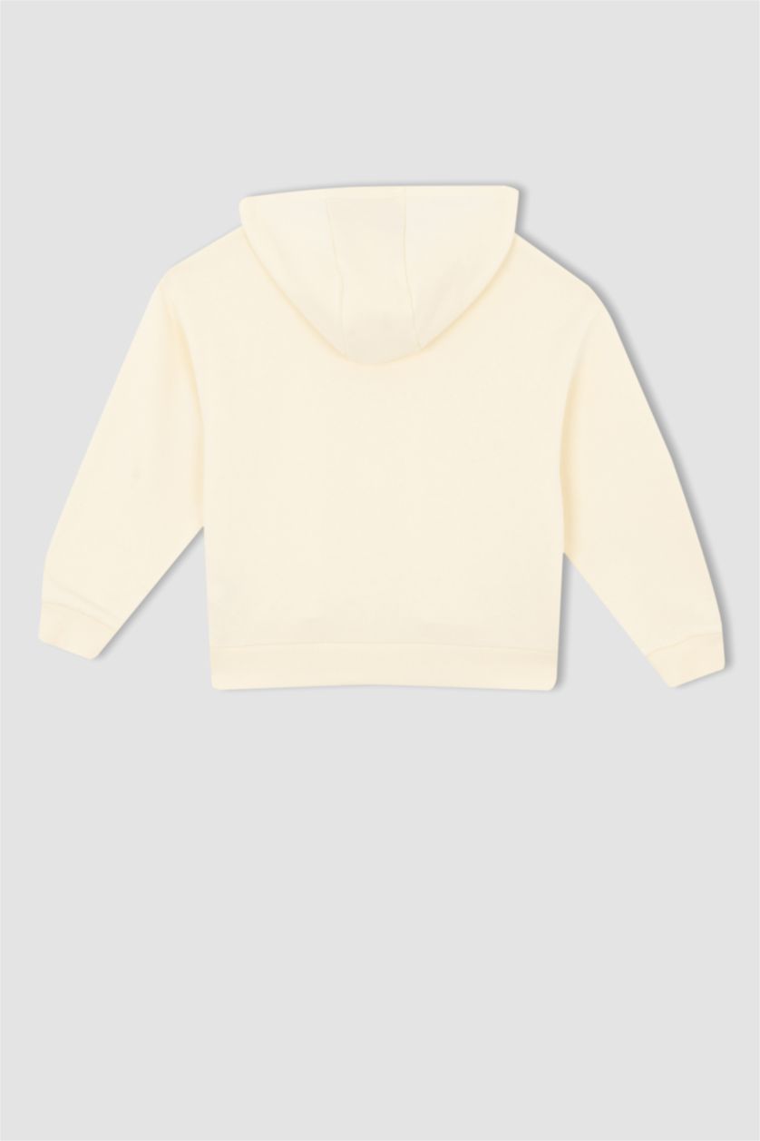 بناتي بيج فاتح سويت شيرت بناتي مخمل قصة مريحة بكابيشون