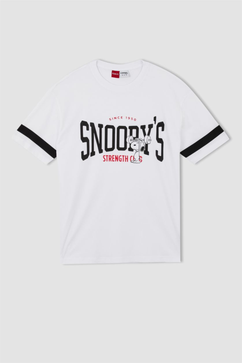 MAN White Coool Snoopy Boxy Fit Crew Neck T-Shirt