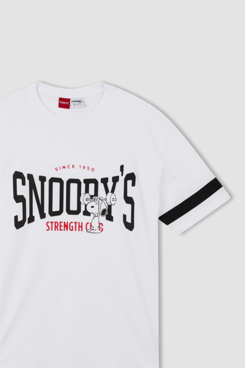 MAN White Coool Snoopy Boxy Fit Crew Neck T-Shirt