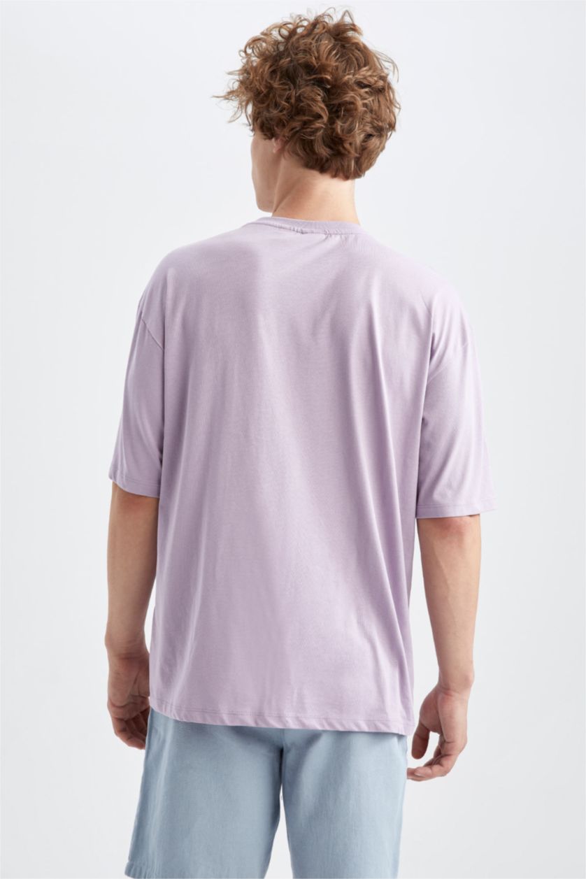 HOMME Violet Clair T-shirt à manches courtes Coupe Oversize Imprimé Col rond Rick Et Morty (Fournisseur)