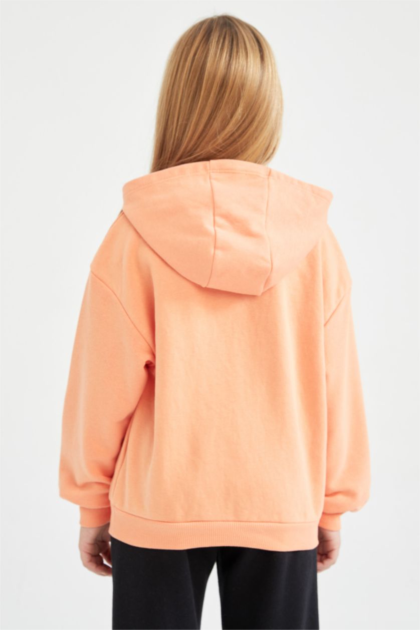 Девочки и подростки Оранжевый Свитшот свободного кроя Snoopy из плотной ткани для девочек