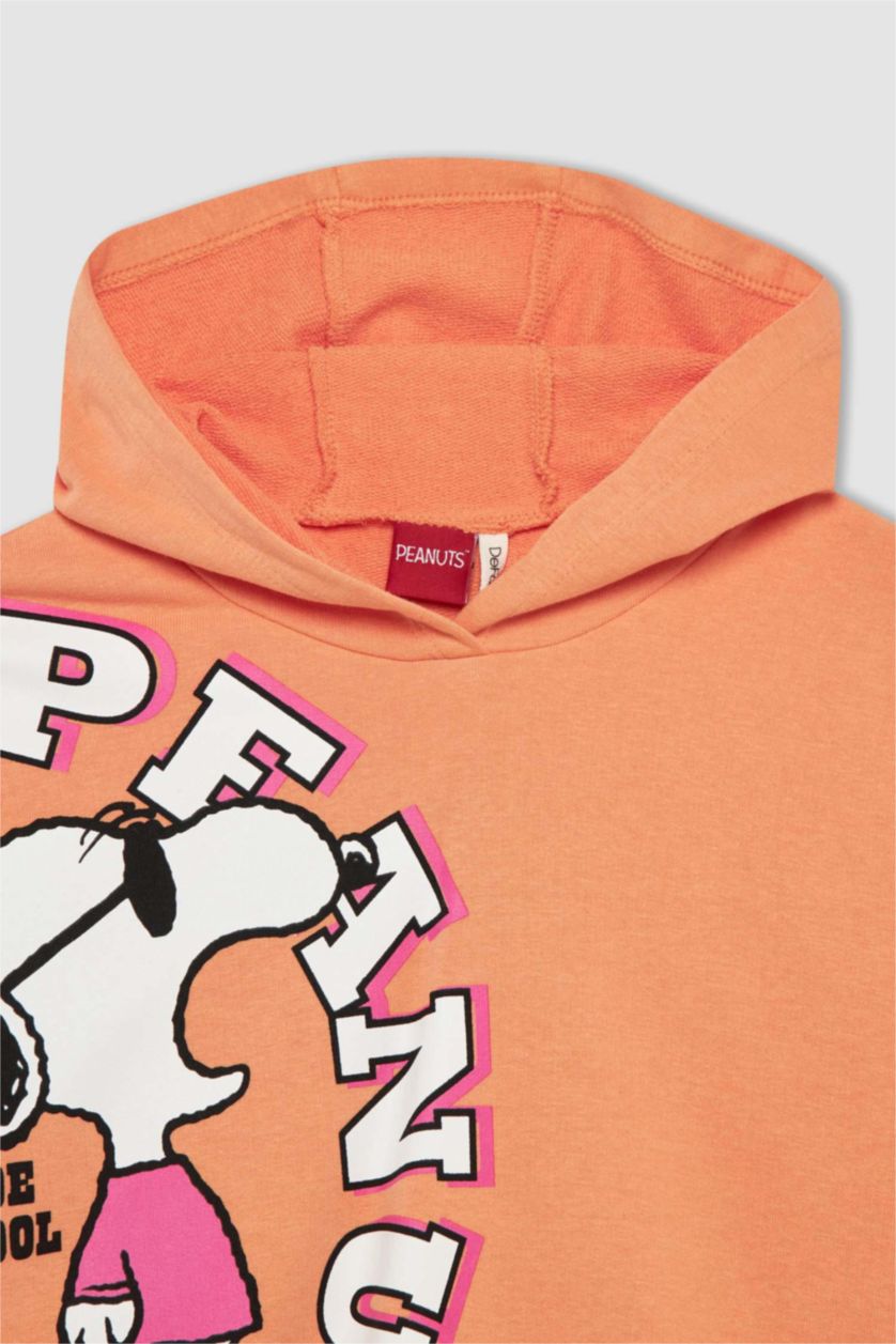 Девочки и подростки Оранжевый Свитшот свободного кроя Snoopy из плотной ткани для девочек