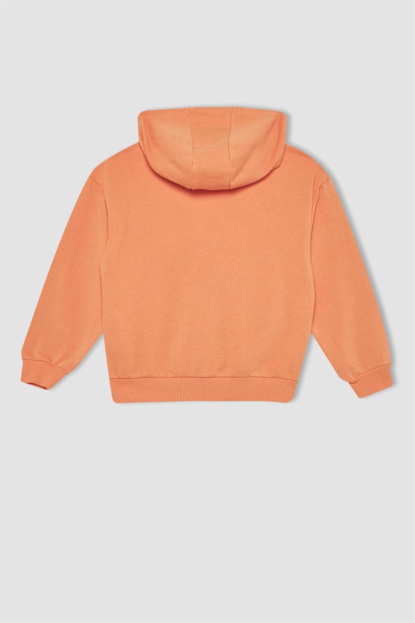 Девочки и подростки Оранжевый Свитшот свободного кроя Snoopy из плотной ткани для девочек