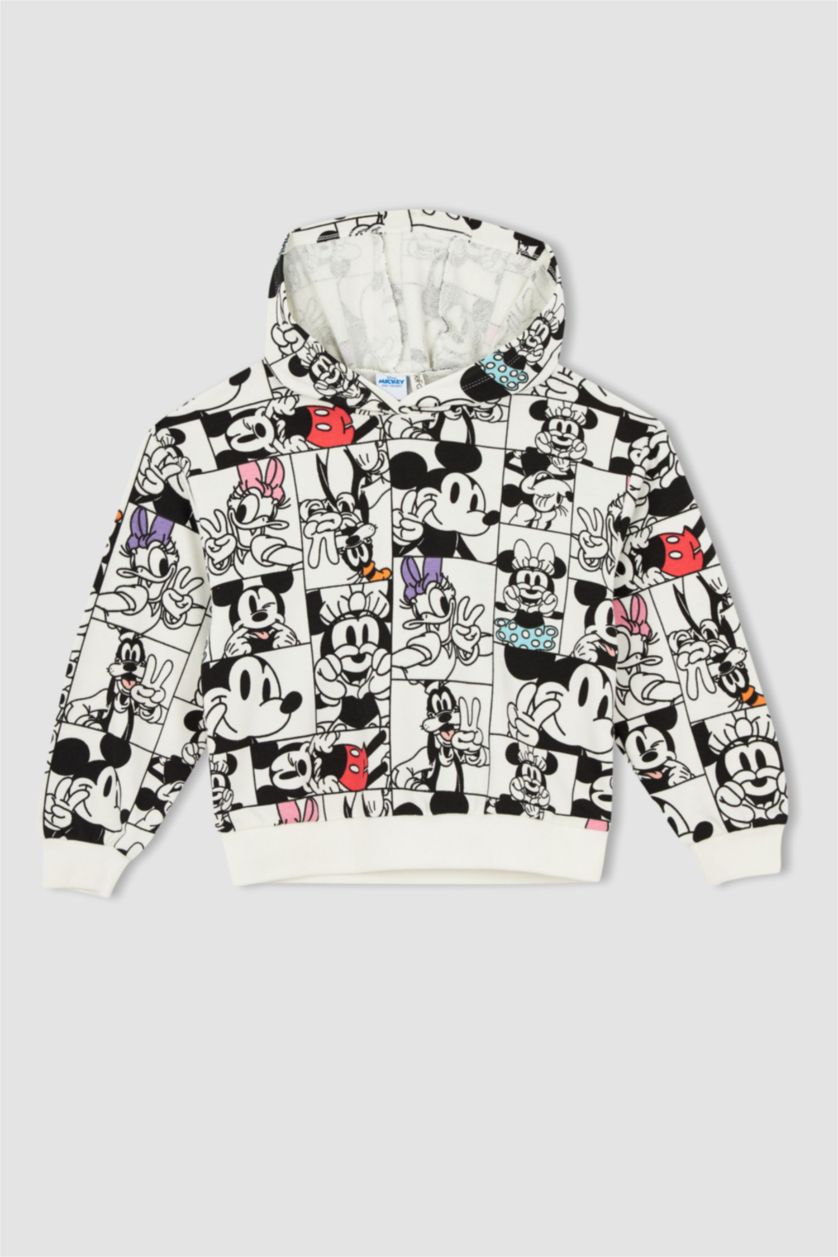 GIRLS & TEENS Beige Relax Fit Mickey & Minnie Licensed Crew Neck Sweatshirt