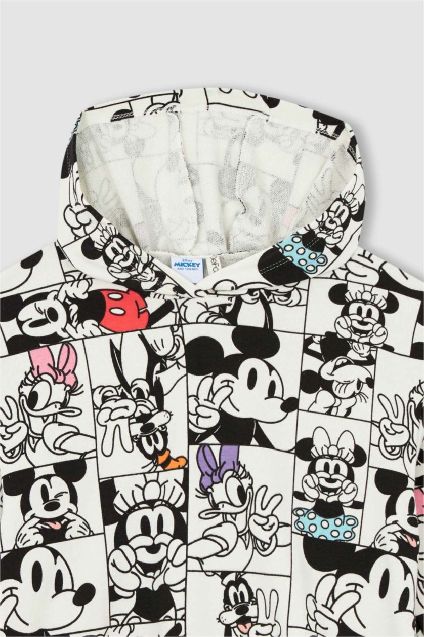 GIRLS & TEENS Beige Relax Fit Mickey & Minnie Licensed Crew Neck Sweatshirt