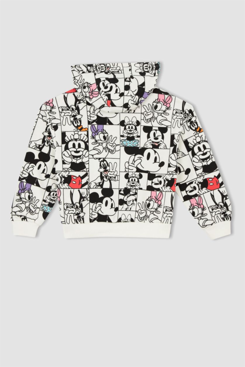 GIRLS & TEENS Beige Relax Fit Mickey & Minnie Licensed Crew Neck Sweatshirt